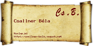 Csallner Béla névjegykártya